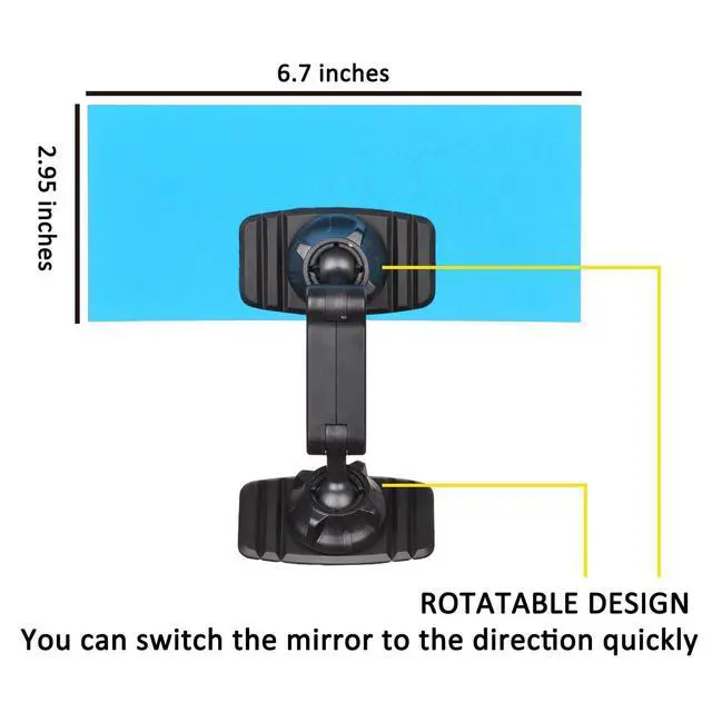 Alt view image 4 of 7 - Acrylic Wide Angle Rear View Mirror for Cubicle Desk Computer PC Monitor to See Behind You, Stick-on Convex Mirror for Office Work Car Personal Safety and Security Decor Accessories - 1 Pack