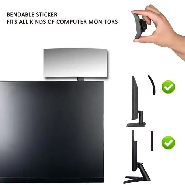 Alt view image 5 of 7 - Acrylic Wide Angle Rear View Mirror for Cubicle Desk Computer PC Monitor to See Behind You, Stick-on Convex Mirror for Office Work Car Personal Safety and Security Decor Accessories - 1 Pack