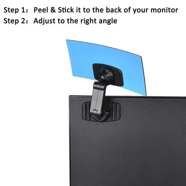 Alt view image 7 of 7 - Acrylic Wide Angle Rear View Mirror for Cubicle Desk Computer PC Monitor to See Behind You, Stick-on Convex Mirror for Office Work Car Personal Safety and Security Decor Accessories - 1 Pack