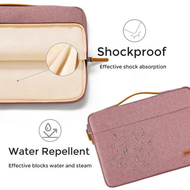 Alt view image 6 of 7 - 13.3 inch Laptop Case Sleeve Protective Cover Compatible with 14 inch MacBook Pro M4 M3 M2/MacBook Pro Max,13-13.3 inch Dell,Lenovo, HP,Waterproof Computer Cases Bag with Handle,Pink