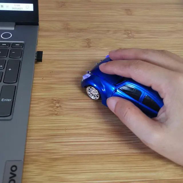 Alt view image 3 of 7 - Car Mouse for Computer, Cool and Cute Car-Shaped Mouse, Wireless 2.4Ghz Optical Mice for Laptop PC Mac (Blue)