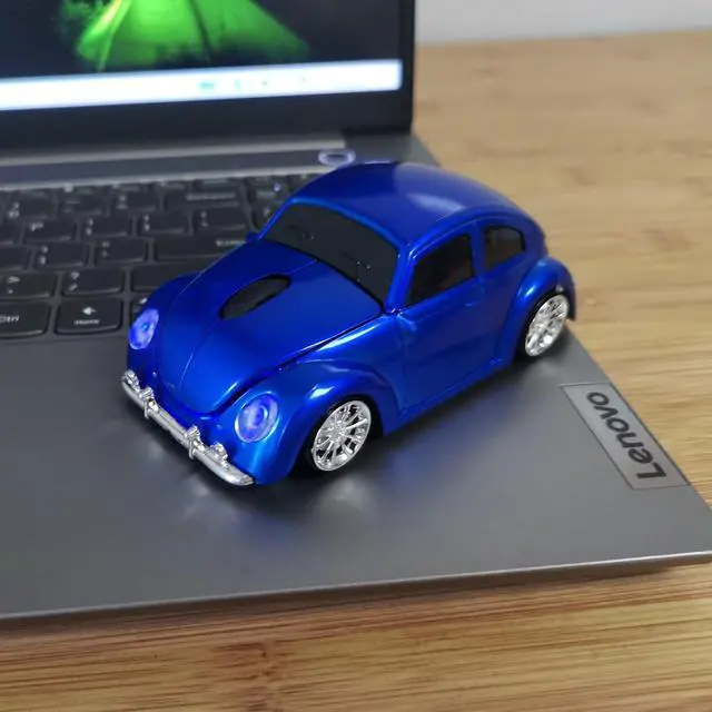 Alt view image 6 of 7 - Car Mouse for Computer, Cool and Cute Car-Shaped Mouse, Wireless 2.4Ghz Optical Mice for Laptop PC Mac (Blue)