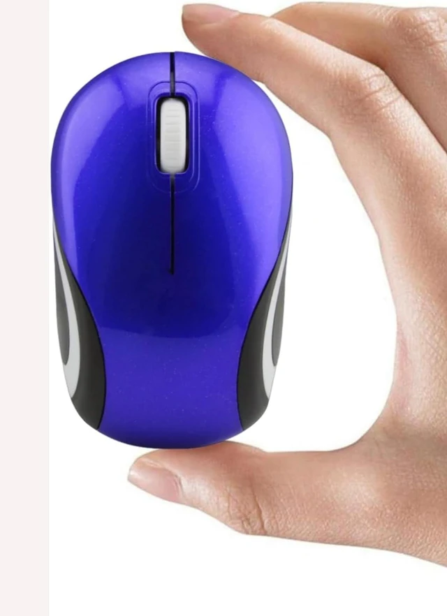 Main image of Wireless Mouse Mini Small Silent Cute Pocket Portable Compact Travel USB Tiny Optical Mice 3 Buttons 1000 DPI Cordless Mouse for PC Laptop Computer MacBook Kids Girl Boy Women Small Hands Gift(Blue)