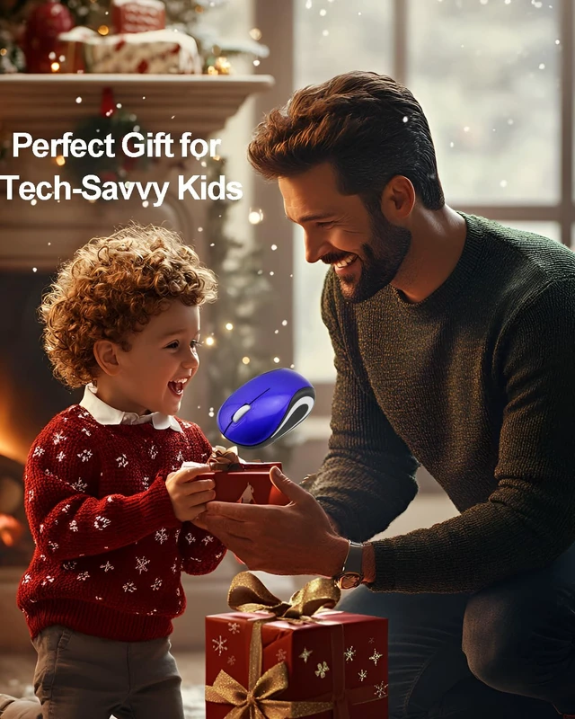 Alt view image 4 of 5 - Wireless Mouse Mini Small Silent Cute Pocket Portable Compact Travel USB Tiny Optical Mice 3 Buttons 1000 DPI Cordless Mouse for PC Laptop Computer MacBook Kids Girl Boy Women Small Hands Gift(Blue)