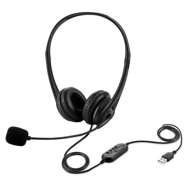 Alt view image 3 of 6 - Computer USB Headset with Mic, Wired Headphones with Microphone for PC, Laptop (Black Slender)