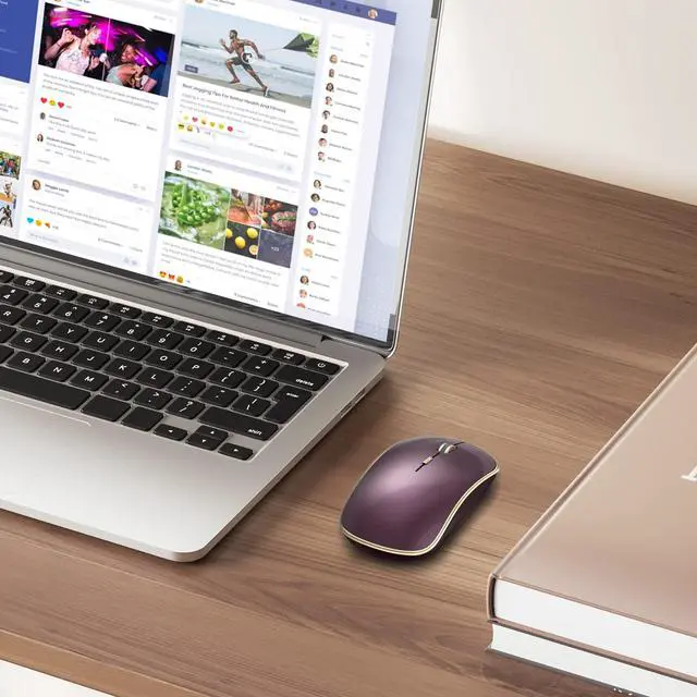 Alt view image 6 of 7 - J Wireless Mouse for Laptop, 2.4G Slim Wireless Silent Mouse, Portable Wireless Computer Mouse, 3200 DPI, USB Wireless Mouse for Desktop, Notebook, Chromebook, PC (Wine Red)