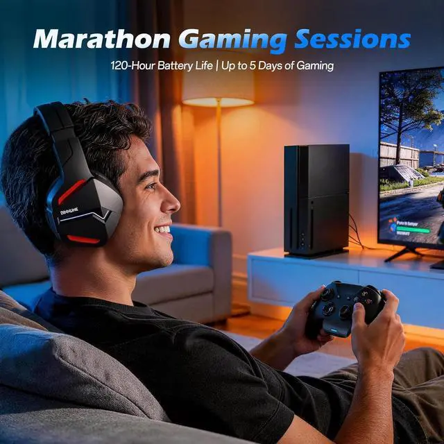 Alt view image 3 of 7 - Wireless Headset for Xbox Series X/S, Xbox One, 120H Ultra-Long Battery, Wireless Gaming Headset with Mic, 50mm Drivers, Bluetooth 5.3 & Comfortable Over-Ear Wireless Headphones