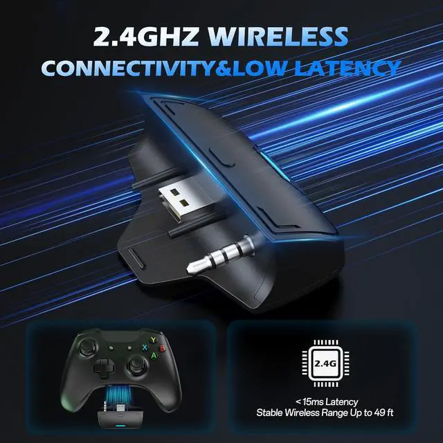 Alt view image 4 of 7 - Wireless Headset for Xbox Series X/S, Xbox One, 120H Ultra-Long Battery, Wireless Gaming Headset with Mic, 50mm Drivers, Bluetooth 5.3 & Comfortable Over-Ear Wireless Headphones