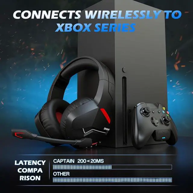 Alt view image 2 of 7 - Wireless Headset for Xbox Series X/S, Xbox One, 120H Ultra-Long Battery, Wireless Gaming Headset with Mic, 50mm Drivers, Bluetooth 5.3 & Comfortable Over-Ear Wireless Headphones