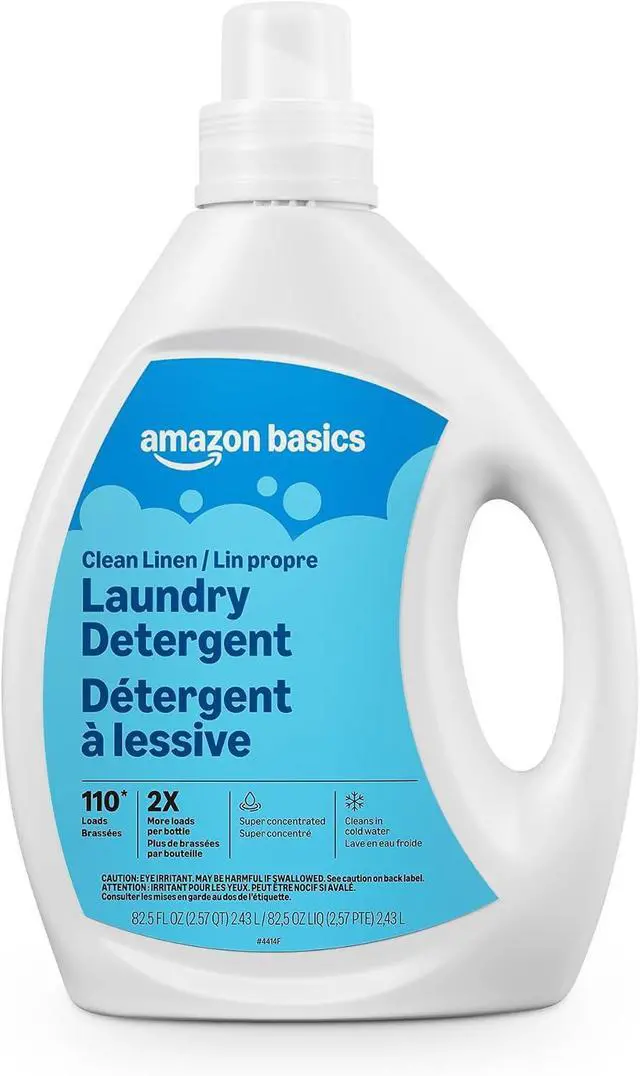 Alt view image 5 of 8 - Amazon Basics Concentrated Liquid Laundry Detergent, Clean Linen Scent, 82.5 fl oz, 110 Loads, HE & Standard Washer Compatible