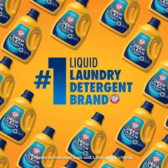Alt view image 9 of 10 - ARM & HAMMER Plus OxiClean Max Force Liquid Laundry Detergent, Deep Clean Stain Formula, Sparkling Fresh Scent, 75 fl oz