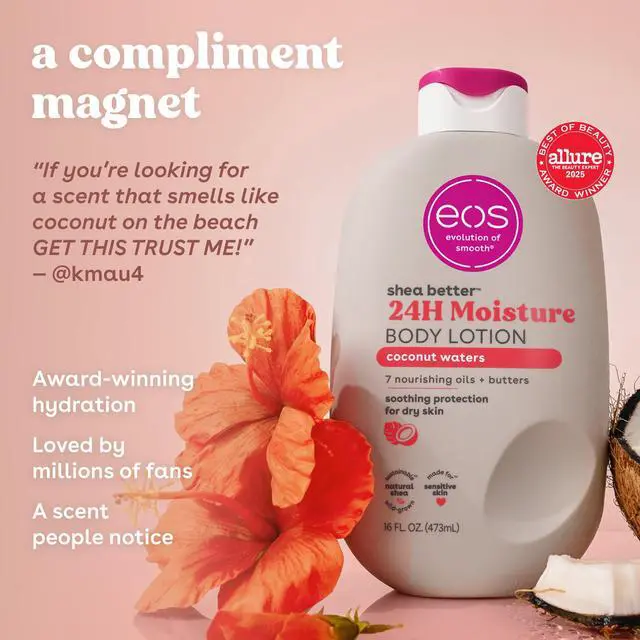 Alt view image 6 of 6 - eos Shea Better Body Lotion - Coconut Waters, Made for Dryness, 16 fl oz.