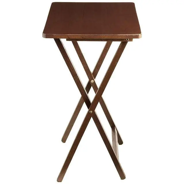Alt view image 2 of 6 - Mainstays Rubberwood Folding TV Tray Table, Walnut