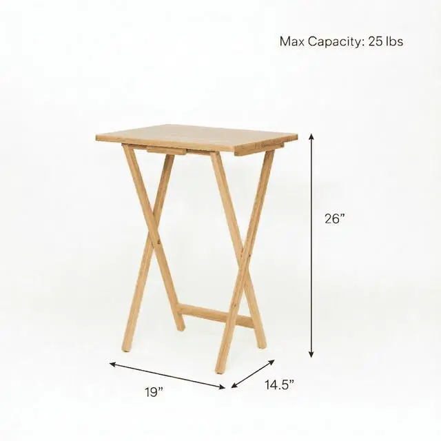Alt view image 2 of 6 - Mainstays Rubberwood Folding TV Tray Table, Natural