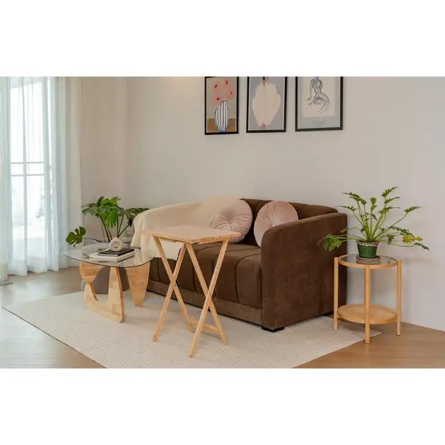 Alt view image 5 of 6 - Mainstays Rubberwood Folding TV Tray Table, Natural