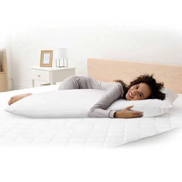 Alt view image 3 of 6 - Mainstays Body Pillow - 20"x 54", White, Microfiber, Hypoallergenic