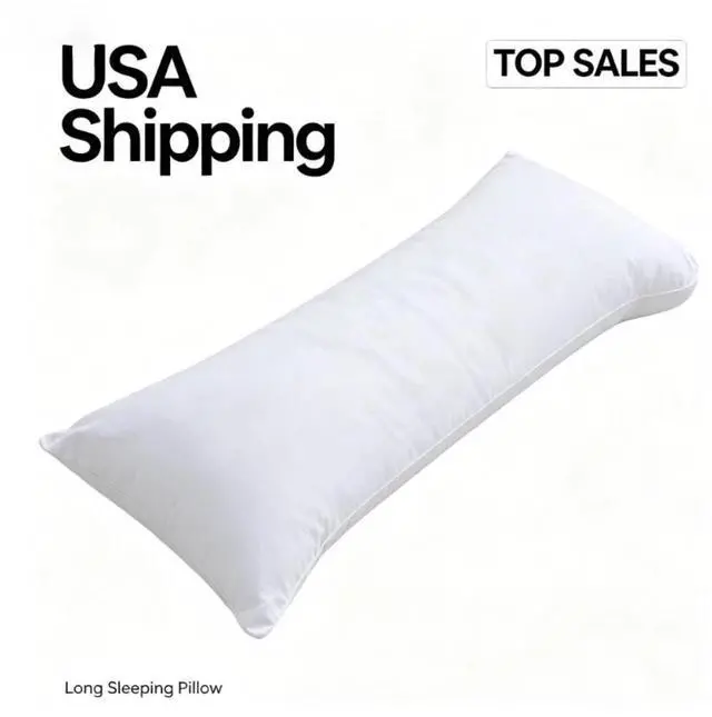 Main image of Mainstays Body Pillow - 20"x 54", White, Microfiber, Hypoallergenic