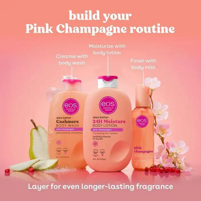 Alt view image 2 of 6 - eos Shea Better Body Lotion for Dry Skin, Pink Champagne, 16 fl oz