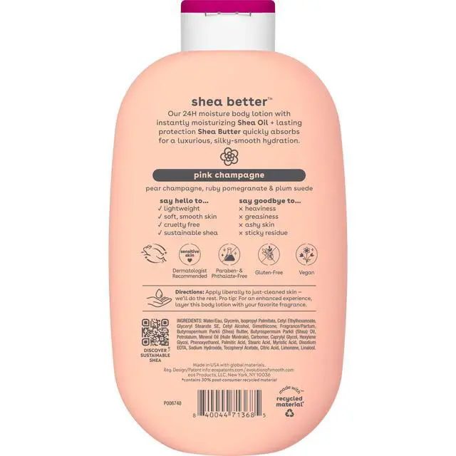 Alt view image 5 of 6 - eos Shea Better Body Lotion for Dry Skin, Pink Champagne, 16 fl oz
