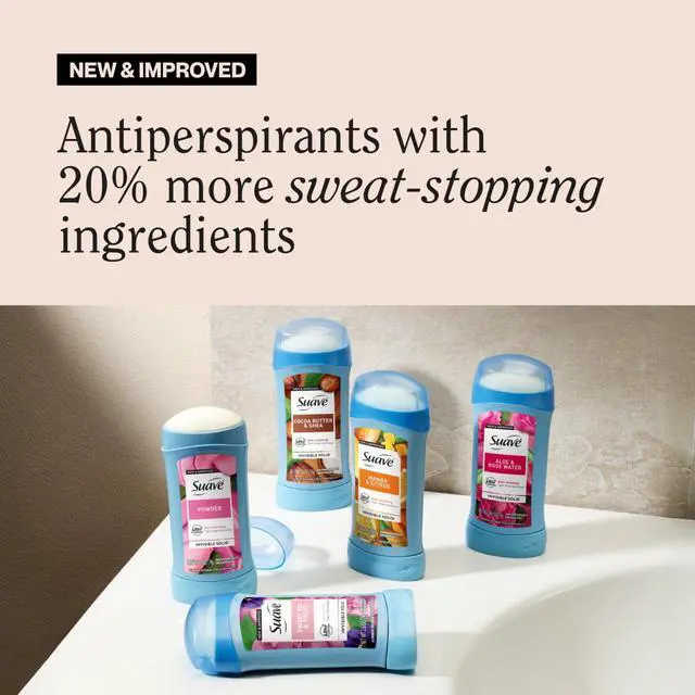 Alt view image 4 of 6 - Suave Antiperspirant Deodorant For Women, 48hr Protection, Powder, 2.6 oz, Twin Pack