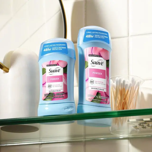 Alt view image 6 of 6 - Suave Antiperspirant Deodorant For Women, 48hr Protection, Powder, 2.6 oz, Twin Pack