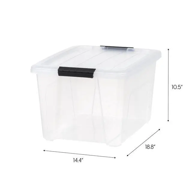 Alt view image 3 of 6 - IRIS 32 Qt. Plastic Storage Bin with Lid, Stackable Storage Containers, Tote