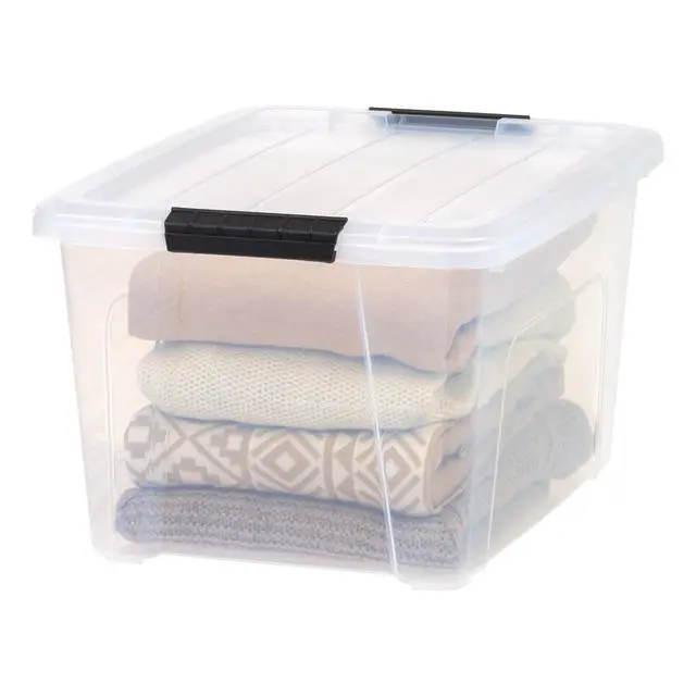 Alt view image 6 of 6 - IRIS 32 Qt. Plastic Storage Bin with Lid, Stackable Storage Containers, Tote
