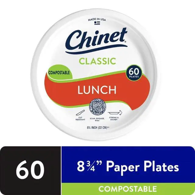 Alt view image 3 of 6 - Chinet Classic Premium Lunch Paper Plates, 8 3/4", White, 60 Count