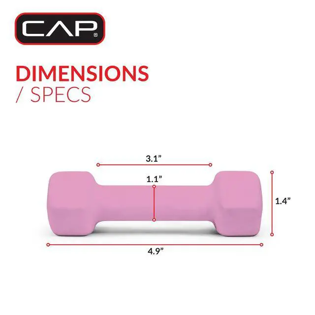Alt view image 4 of 6 - CAP, 1lb Neoprene Dumbbell, Pink, Single