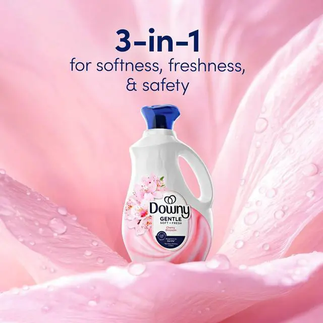 Alt view image 5 of 6 - Downy Gentle Soft and Fresh Liquid Fabric Softener, Cherry Blossom Scent, 26 fl oz, 39 Loads