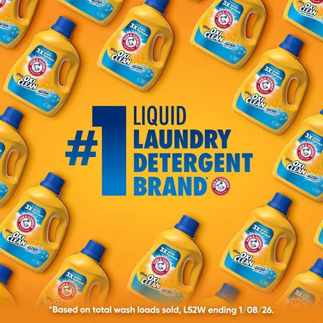 Alt view image 5 of 6 - ARM & HAMMER Plus OxiClean Ultra Stain Fighters Liquid Laundry Detergent, Fresh Scent, 32.5 Fl Oz