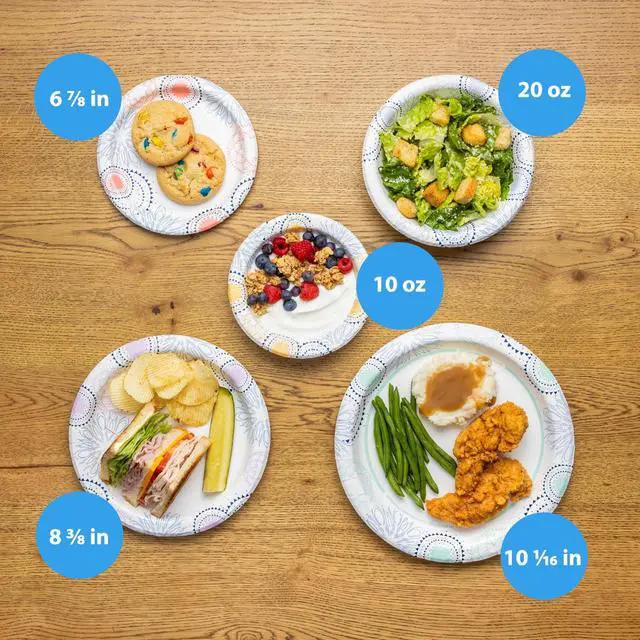 Alt view image 6 of 6 - Great Value 8.5 Inch Disposable Paper Plates, 100 Count, Soak-Proof and Microwave Safe