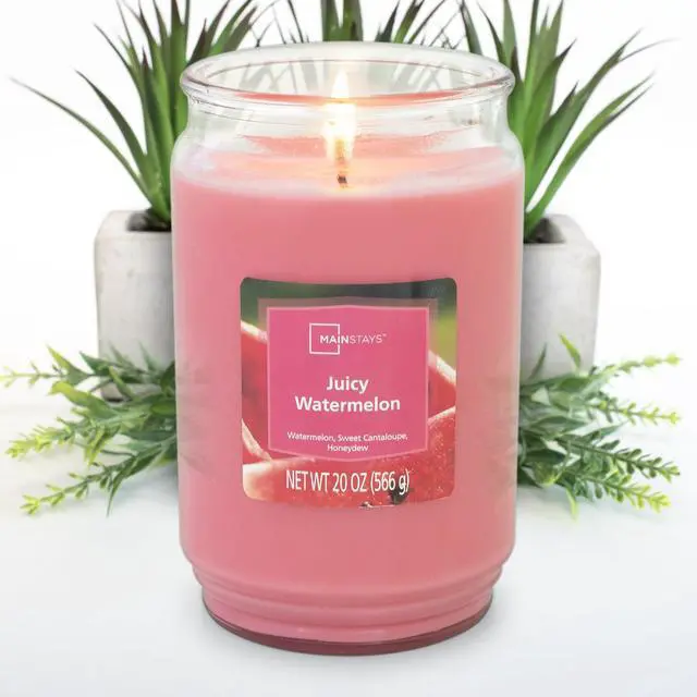 Alt view image 6 of 6 - Mainstays Juicy Watermelon Scented Single Wick Jar Candle, 20 oz