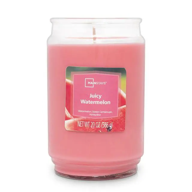 Alt view image 3 of 6 - Mainstays Juicy Watermelon Scented Single Wick Jar Candle, 20 oz