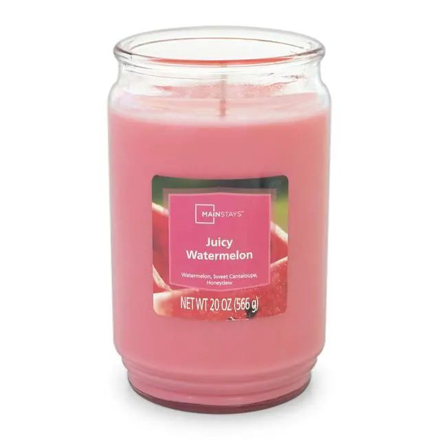 Alt view image 2 of 6 - Mainstays Juicy Watermelon Scented Single Wick Jar Candle, 20 oz