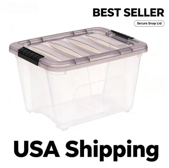 Main image of IRIS 19 Qt. Plastic Storage Bin with Lid, Stackable Storage Containers, Tote