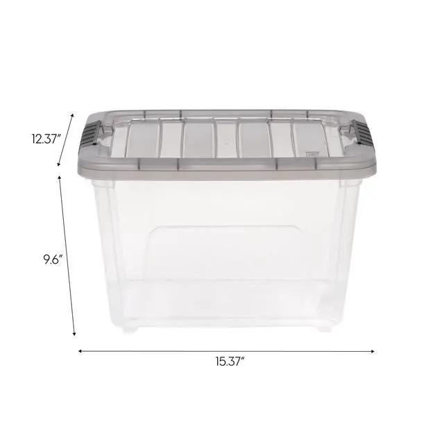 Alt view image 6 of 6 - IRIS 19 Qt. Plastic Storage Bin with Lid, Stackable Storage Containers, Tote