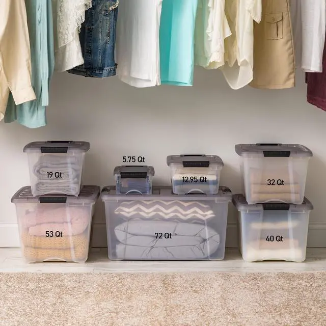 Alt view image 5 of 6 - IRIS 19 Qt. Plastic Storage Bin with Lid, Stackable Storage Containers, Tote