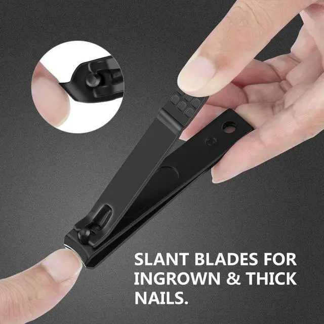 Alt view image 4 of 6 - Nail Clippers Set Black Matte Stainless Steel Fingernail & Thick Toenail & Ingrown Nail Clippers, Perfect 3 pcs Nail Clipper Cutter for Men and Women(Black)