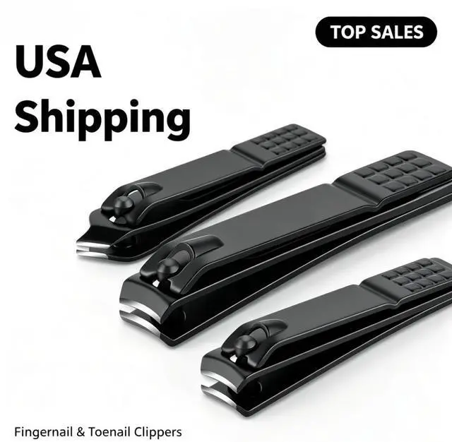 Main image of Nail Clippers Set Black Matte Stainless Steel Fingernail & Thick Toenail & Ingrown Nail Clippers, Perfect 3 pcs Nail Clipper Cutter for Men and Women(Black)