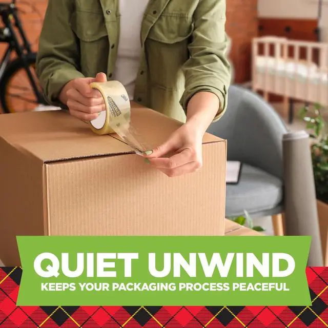 Alt view image 3 of 6 - Scotch Sure Start Shipping Packaging Tape, 1.88" x 54.6 yd, Designed for Packing, Shipping and Mailing, Quiet Unwind, No Splitting or Tearing, 3" Core, Clear, 1 Roll (345)