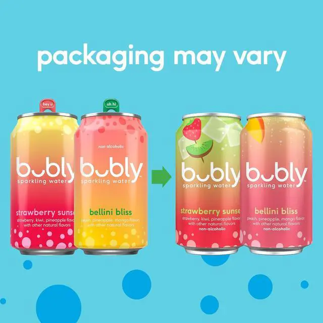 Alt view image 4 of 6 - bubly Sparkling Water, Strawberry Sunset, 12 Fl Oz Cans (8 Pack)