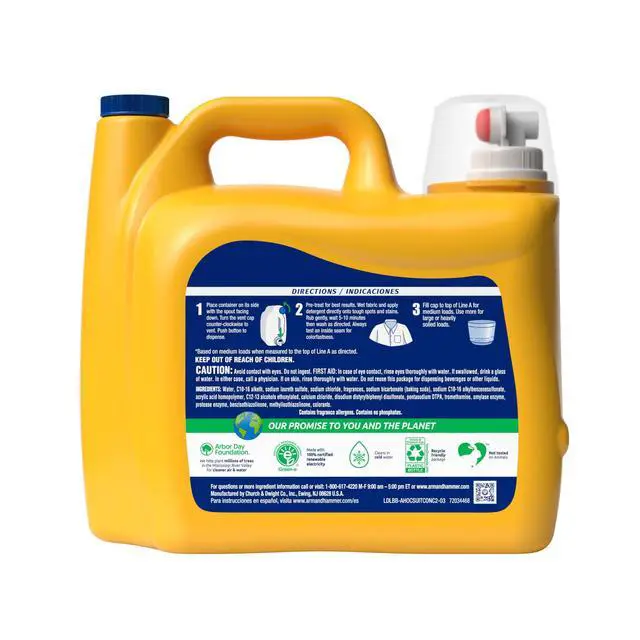 Alt view image 5 of 6 - ARM & HAMMER Plus OxiClean with Odor Blasters Liquid Laundry Detergent, Fresh Burst, 200.2 Fl Oz