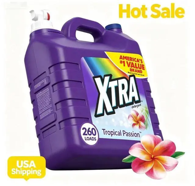 Main image of Xtra Tropical Passion, 260 Loads Liquid Laundry Detergent, 312 fl oz