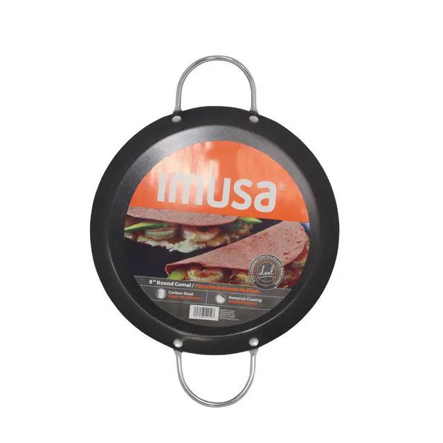 Alt view image 5 of 6 - IMUSA 9in Carbon Steel Nonstick Round Comal with Metal Handles, Black