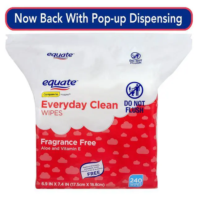 Alt view image 3 of 4 - Equate Baby Everyday Clean Wipes with Aloe Vera and Vitamin E, 240 Wipes