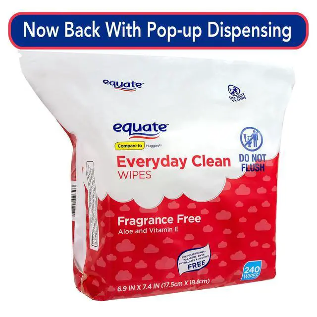 Alt view image 2 of 4 - Equate Baby Everyday Clean Wipes with Aloe Vera and Vitamin E, 240 Wipes