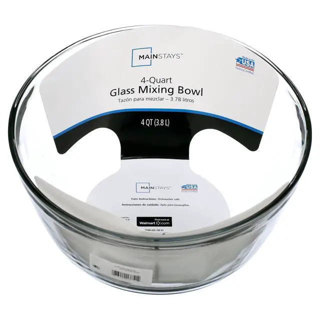 Alt view image 2 of 6 - Mainstays Glass Mixing Bowl, 4 Quart