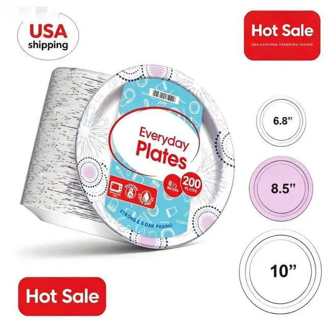 Main image of Great Value Disposable Paper Plates, 8.5 in, 200 Count
