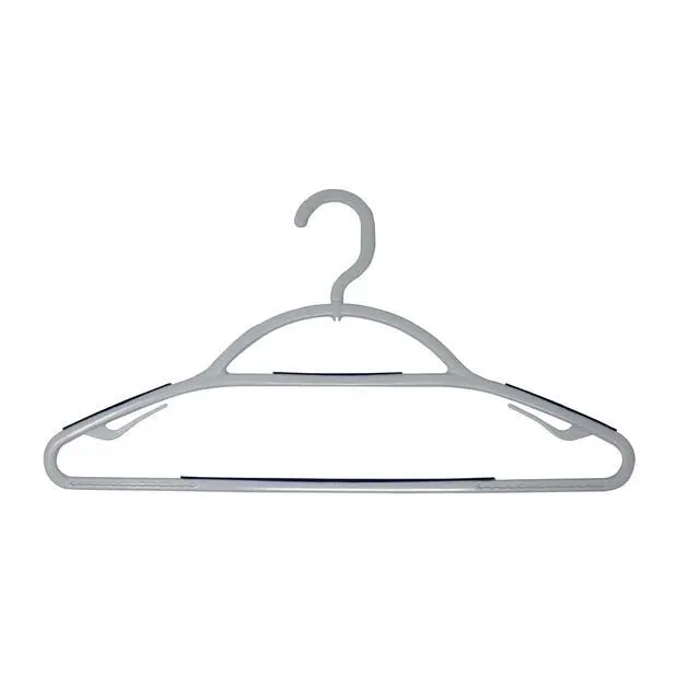 Alt view image 5 of 6 - Mainstays Non-Slip Plastic Swivel Neck Clothing Hangers, 5 Count, White & Blue, Adult